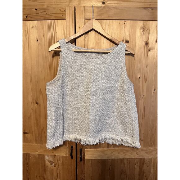 M.M LaFleur The Flaca Cotton Boucle Tank Top Size L - Picture 1 of 6